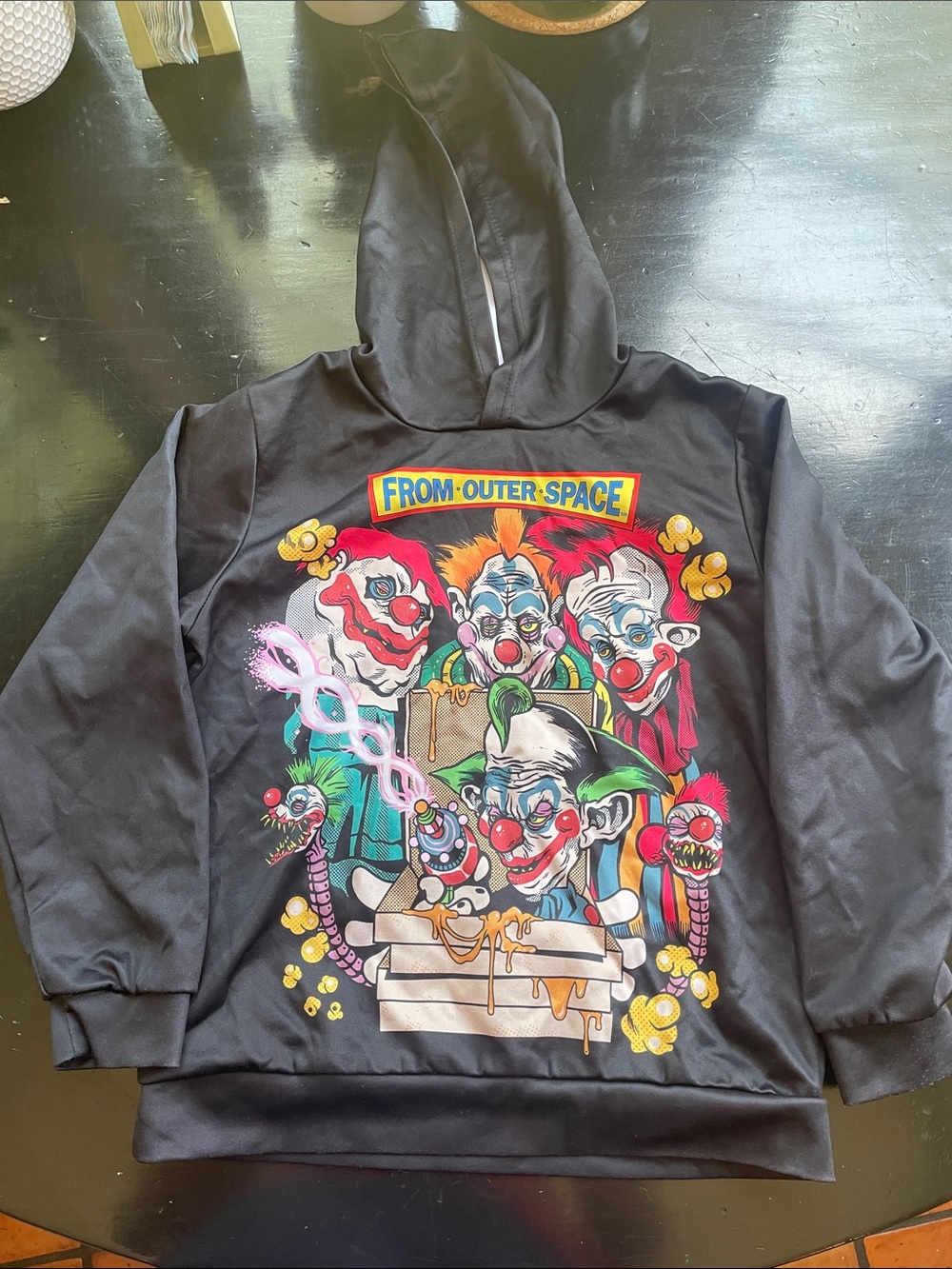 Kids Black 'From Outer Space' Clown Graphic Hoodie